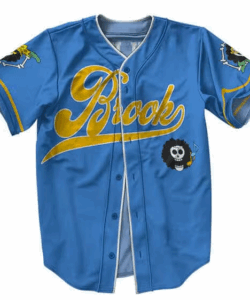 One Piece Soul King Brook Blue Baseball Jersey