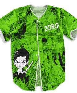 Roronoa Zoro Green Baseball Jersey