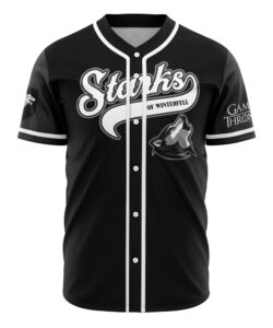 Starks of Winterfell Black Game of Thrones Baseball Jersey