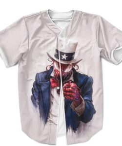 Venom Carnage Uncle Sam US Army White Baseball Jersey